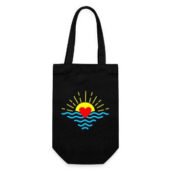 Sunset with heart - Gift Bag for Bottles - black - Front