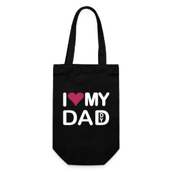 I love my Dad I love my Daddy - Geschenkbeutel für Flaschen - Schwarz - Vorne