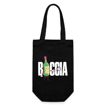 Boccia player Clothing with bocce balls Boccia - Gift Bag for Bottles - black - Front