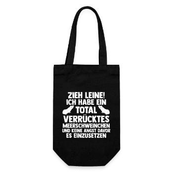 Nagetier Meerschwein Meerschweinchen - Geschenkbeutel für Flaschen - Schwarz - Vorne