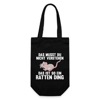 Nagetier Ratte Ratten - Geschenkbeutel für Flaschen - Schwarz - Vorne
