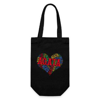 t-shirt Agata word cloud heart t-shirt - Gift Bag for Bottles - black - Front