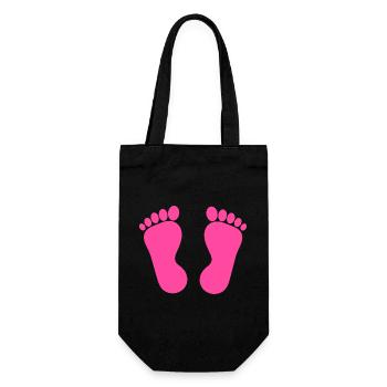 Foot pink feet pink pedicure podiatry - Gift Bag for Bottles - black - Front