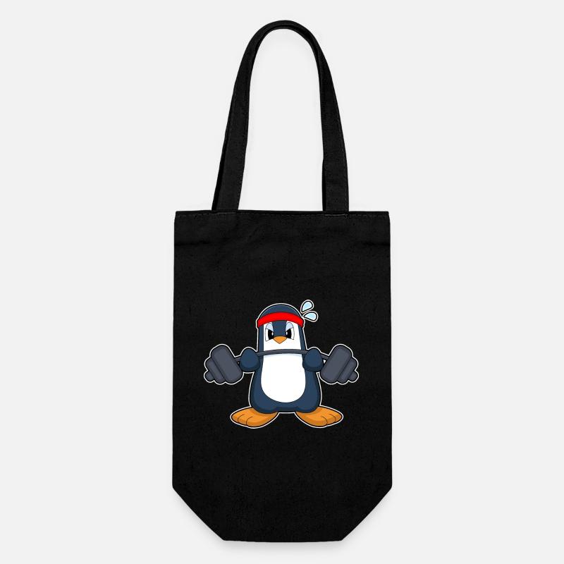 Penguin styrketräning hantel - Presentpåse för flaskor - svart