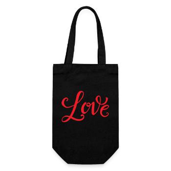 LOVE - Geschenkbeutel für Flaschen - Schwarz - Vorne