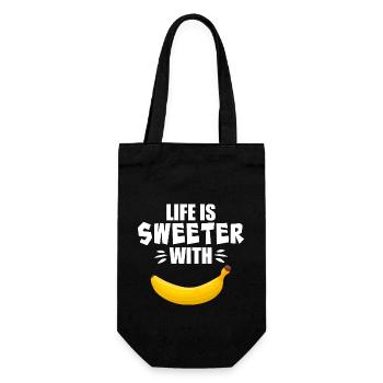 Life Is Sweeter With Banana - Gift Bag for Bottles - black - Front