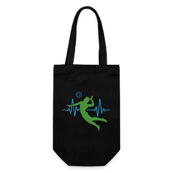 ECG de volleyball battement de cœur | Couleurs changeantes - Sac à bouteille - noir - Devant