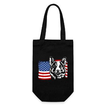 Gallois Corgi Amérique Flag Dogs Dog Wilsigns - Sac à bouteille - noir - Devant