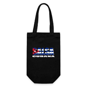 Salsa cubana with the flag of Cuba - Gift Bag for Bottles - black - Front