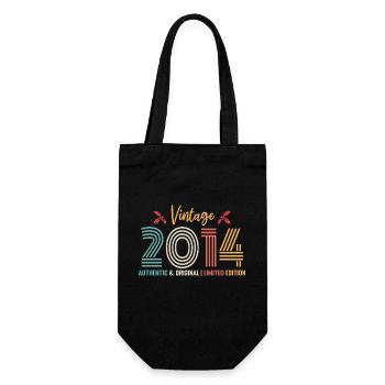 Geburtstag 2014 Geburtstag Jahrgang 2014 Retro - Geschenkbeutel für Flaschen - Schwarz - Vorne