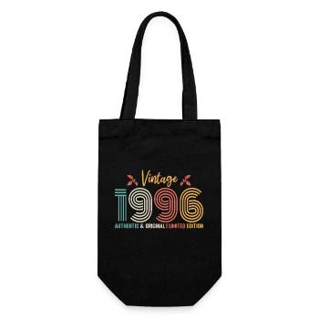 Birthday 1996 Birthday Born in 1996 Retro - Gift Bag for Bottles - black - Front