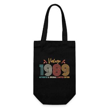 Anniversaire 1989 Anniversaire né en 1989 rétro - Sac à bouteille - noir - Devant