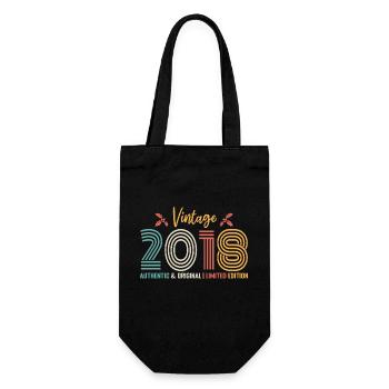 Geburtstag 2018 Geburtstag 2018 Retro - Geschenkbeutel für Flaschen - Schwarz - Vorne