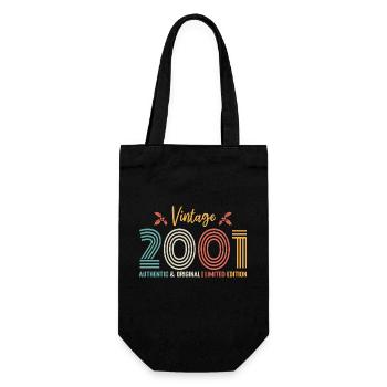 Anniversaire 2001 Anniversaire né en 2001 rétro - Sac à bouteille - noir - Devant