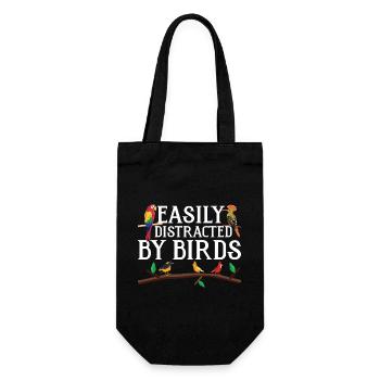 Facilement distrait par les oiseaux - Sac à bouteille - noir - Devant