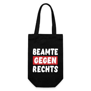 Beamte Gegen Rechts - Rechts Nein Danke - Geschenkbeutel für Flaschen - Schwarz - Vorne