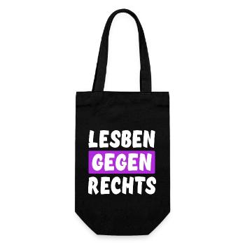 Lesben Gegen Rechts - Rechts Nein Danke - Geschenkbeutel für Flaschen - Schwarz - Vorne