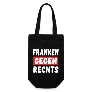 Franken Gegen Rechts - Rechts Nein Danke - Geschenkbeutel für Flaschen - Schwarz - Vorne