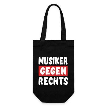Musiker Gegen Rechts - Rechts Nein Danke - Geschenkbeutel für Flaschen - Schwarz - Vorne