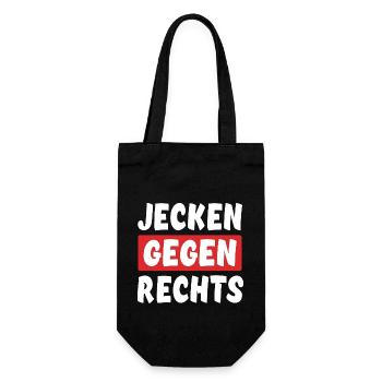 Jecken Gegen Rechts - Rechts Nein Danke - Geschenkbeutel für Flaschen - Schwarz - Vorne