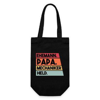 Ehemann Papa Mechaniker Held - Geschenkbeutel für Flaschen - Schwarz - Vorne