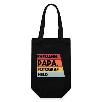 Ehemann Papa Fotograf Held - Geschenkbeutel für Flaschen - Schwarz - Vorne