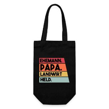 Ehemann Papa Landwirt Held - Geschenkbeutel für Flaschen - Schwarz - Vorne