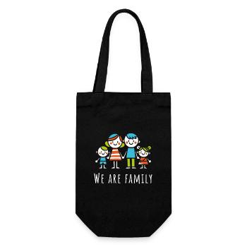 Nous sommes Famille Père Mère Enfants Amour, Fête des Mères - Sac à bouteille - noir - Devant