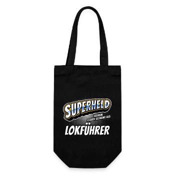 Superheld, clever getarnt als Lokführer - Geschenkbeutel für Flaschen - Schwarz - Vorne