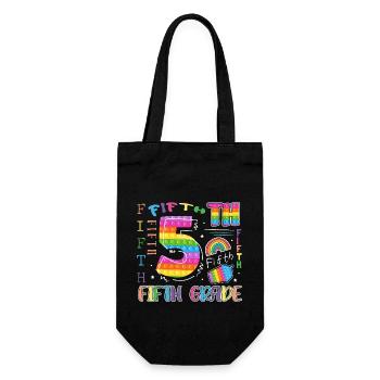 5.Klasse Schulkind Erster Schultag - Geschenkbeutel für Flaschen - Schwarz - Vorne