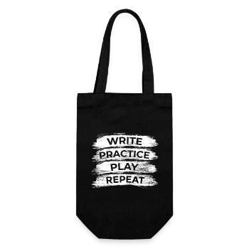 Writing, practicing, playing, repeating - Gift Bag for Bottles - black - Front