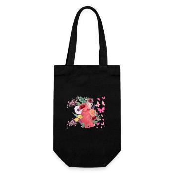 Cœur fleurs et papillons - Sac à bouteille - noir - Devant