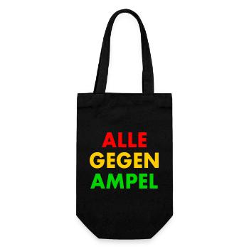 Alle gegen ampel - Geschenkbeutel für Flaschen - Schwarz - Vorne