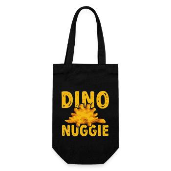 Dino Nuggets Dinosaurier Chicken Nuggets - Geschenkbeutel für Flaschen - Schwarz - Vorne