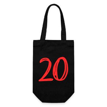 20. 20 YEARS. 20th ANNIVERSARY. 20TH ANNIVERSARY. - Gift Bag for Bottles - black - Front