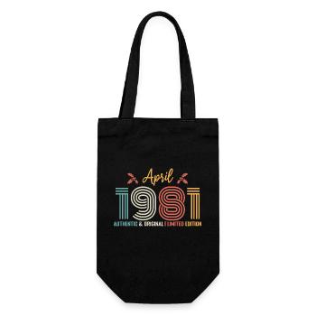 Avril 1981 anniversaire Avril 1981 rétro - Sac à bouteille - noir - Devant