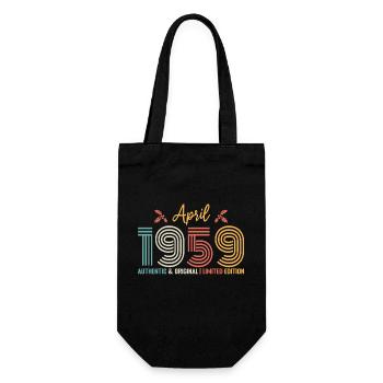 April 1959 Geburtstag April 1959 Retro - Geschenkbeutel für Flaschen - Schwarz - Vorne