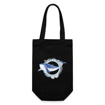 poisson baleine bleue dans le récif corallien dans le style aquarelle - Sac à bouteille - noir - Devant