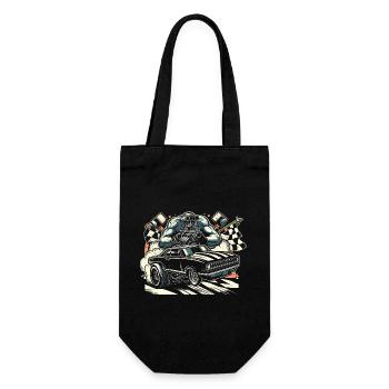 Drag Car Racing - Gift for Motorsport Fans! - Gift Bag for Bottles - black - Front