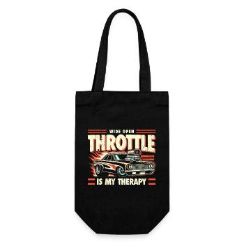 Wide Open Throttle - Therapy for Motorsport Fans - Gift Bag for Bottles - black - Front
