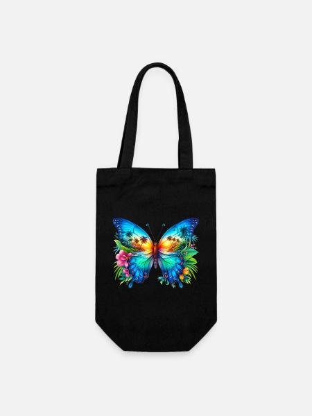 Schmetterling - Geschenkbeutel für Flaschen - Schwarz