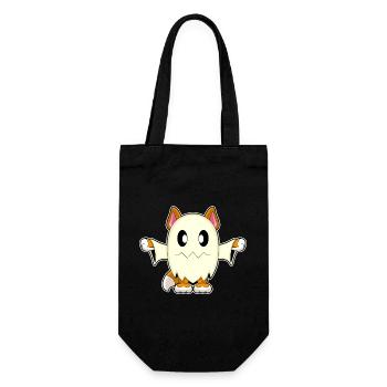 Katze Halloween Geist - Geschenkbeutel für Flaschen - Schwarz - Vorne