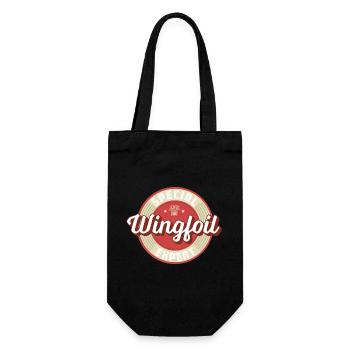 Wingfoil Label - Geschenkbeutel für Flaschen - Schwarz - Vorne