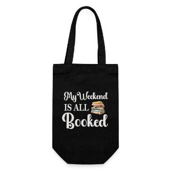 Reading Books Bookworm - Gift Bag for Bottles - black - Front