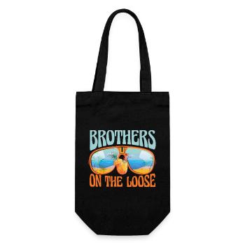 Brothers On The Loose Geschwisterreise - Geschenkbeutel für Flaschen - Schwarz - Vorne