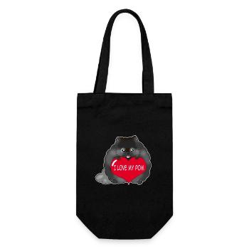 I love my Pom black - Gift Bag for Bottles - black - Front