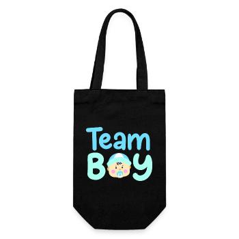 Team Boy: Bekanntgabe des Geschlechts des Babys - Geschenkbeutel für Flaschen - Schwarz - Vorne