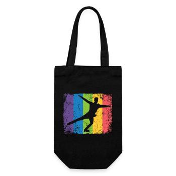 Eiskunstläufer Eiskunstlauf Schlittschuhlaufen - Geschenkbeutel für Flaschen - Schwarz - Vorne