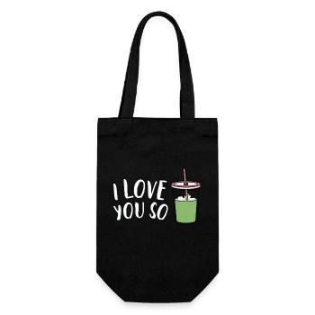 I Love You - Geschenkbeutel für Flaschen - Schwarz - Vorne