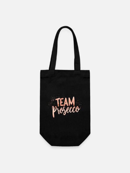Team Prosecco! - Geschenkbeutel für Flaschen - Schwarz